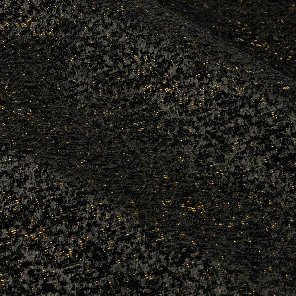 image 1 of Paoletti Galaxy Chenille Black Eyelet Curtains 117 x 137cm Multi