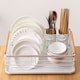 image 3 of Living and Home Dish Drainer Rack with Removable Drainboard - White | White