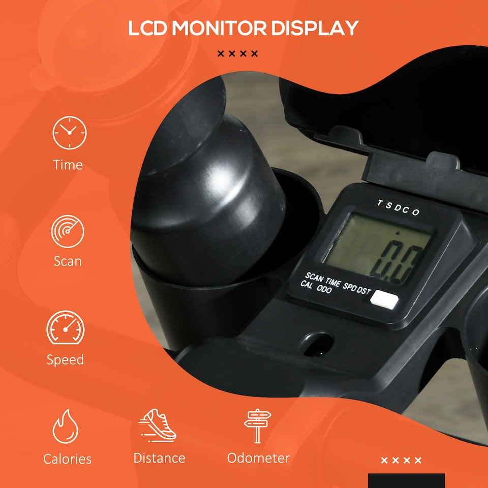 image 1 of SPORTNOW Exercise Bike, Stationary Bike w/ LCD Display for Home Cardio Workout