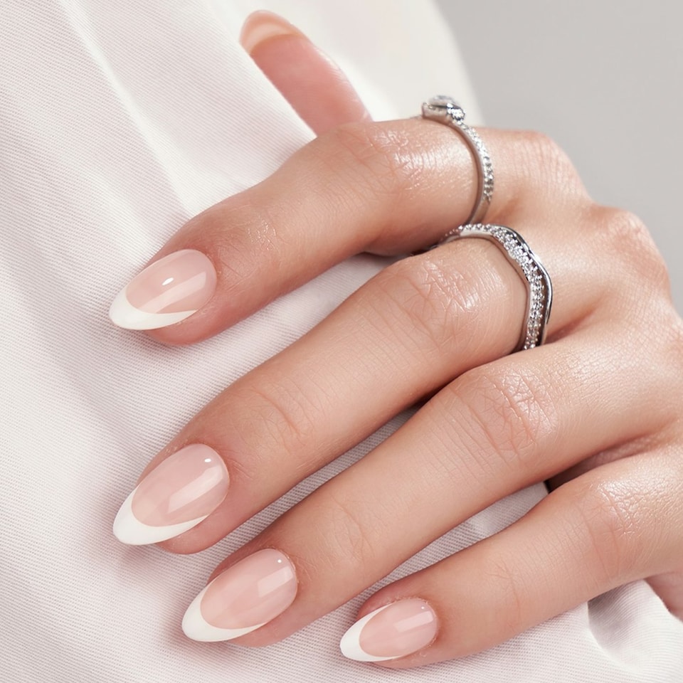 image 1 of Everyday Elegance - Press On Nails Pink | white