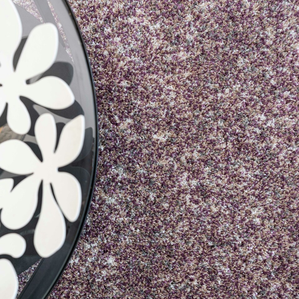 image 1 of KUKOON Heather Purple Mottled Shaggy Living Room Area Rug 80cm x 150cm