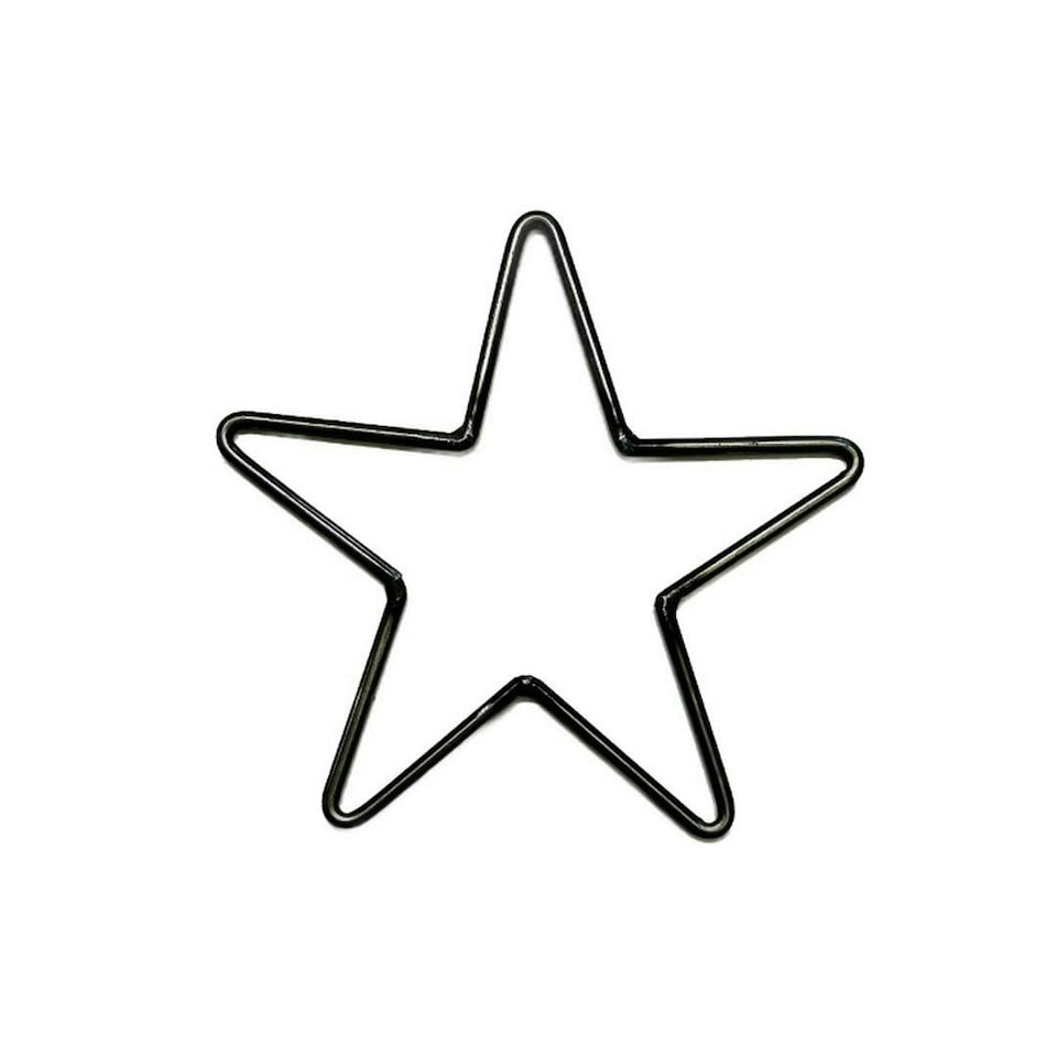 image 1 of Wire Star 22 cm Garden Wall Art - L22 x H22 cm - Bare Metal/Ready to Rust