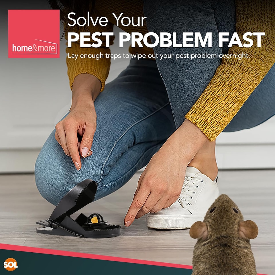 image 1 of 6pk Mouse Traps Indoor & Outdoor – Reusable Snap Traps with Shark Tooth Design, Instant Kill Mice Catchers, Durable & Safe