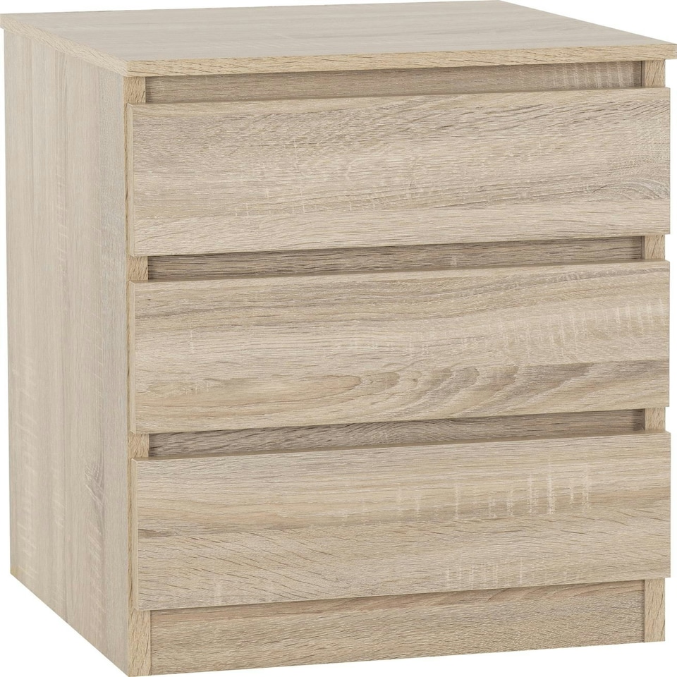 image 1 of Pair of Malvern 3 Drawer Bedside Tables Black