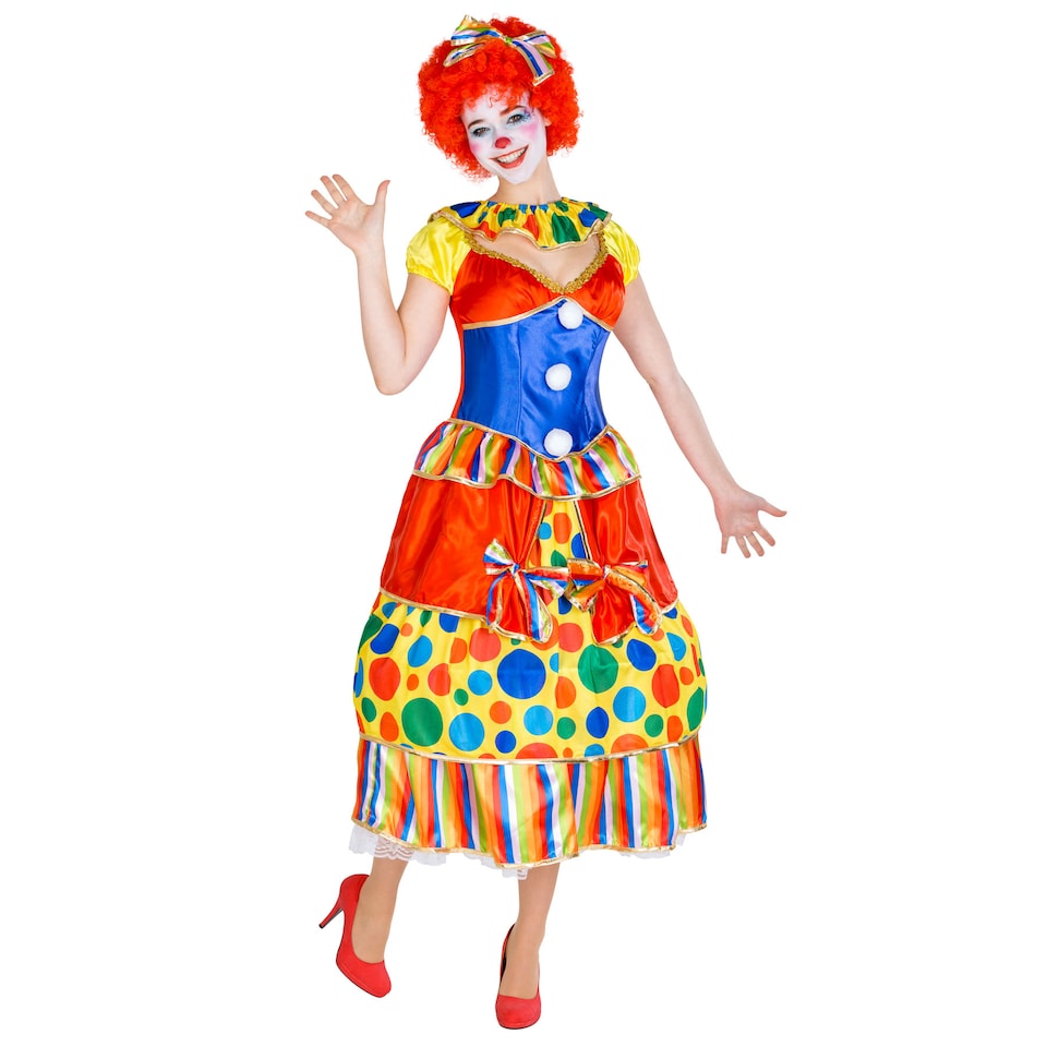 image 1 of Womens Fridoline the Clown Costume | Red | red | 1