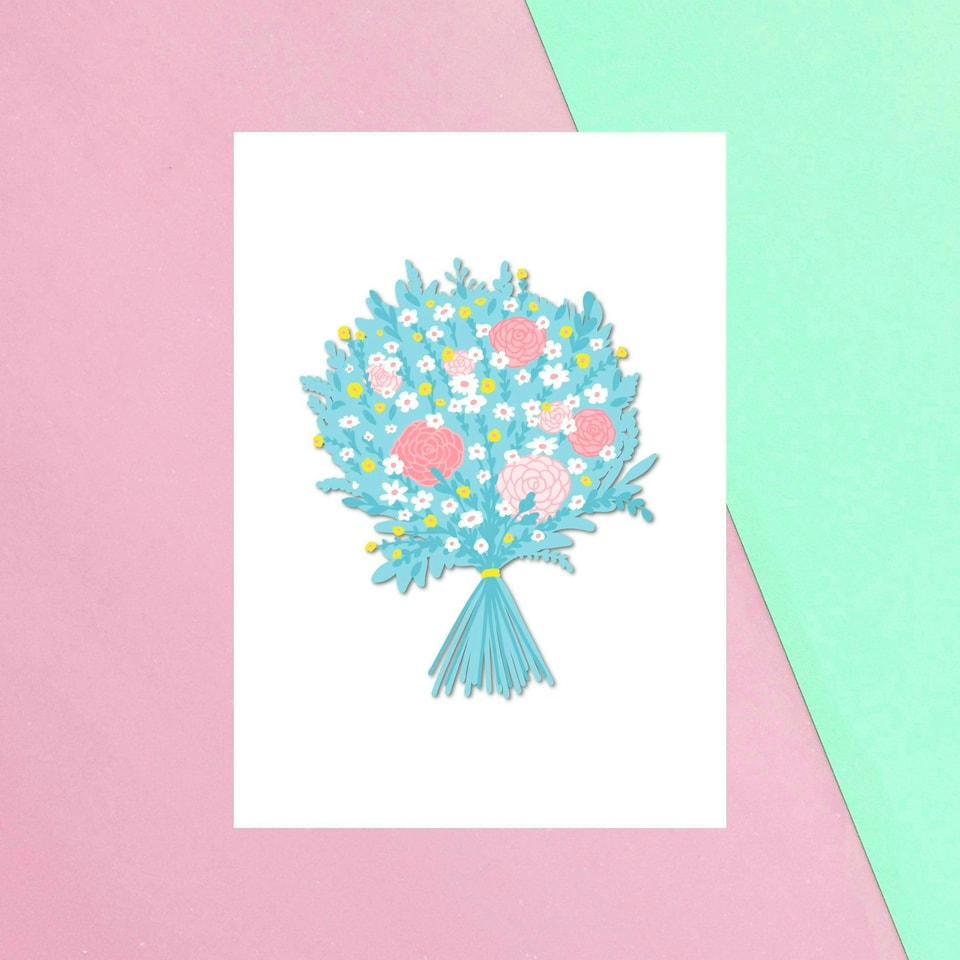 Bunch Of Flowers Greetings Card