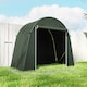 image 3 of Outsunny 8 x 4 ft Garden Storage Shed Tent, Waterproof Bike Tent with Roll-up Zipper Door and Galvanised Metal Frame, Outdoor Portable Shed Storage Shelter for Bike, Garden Tools | Green