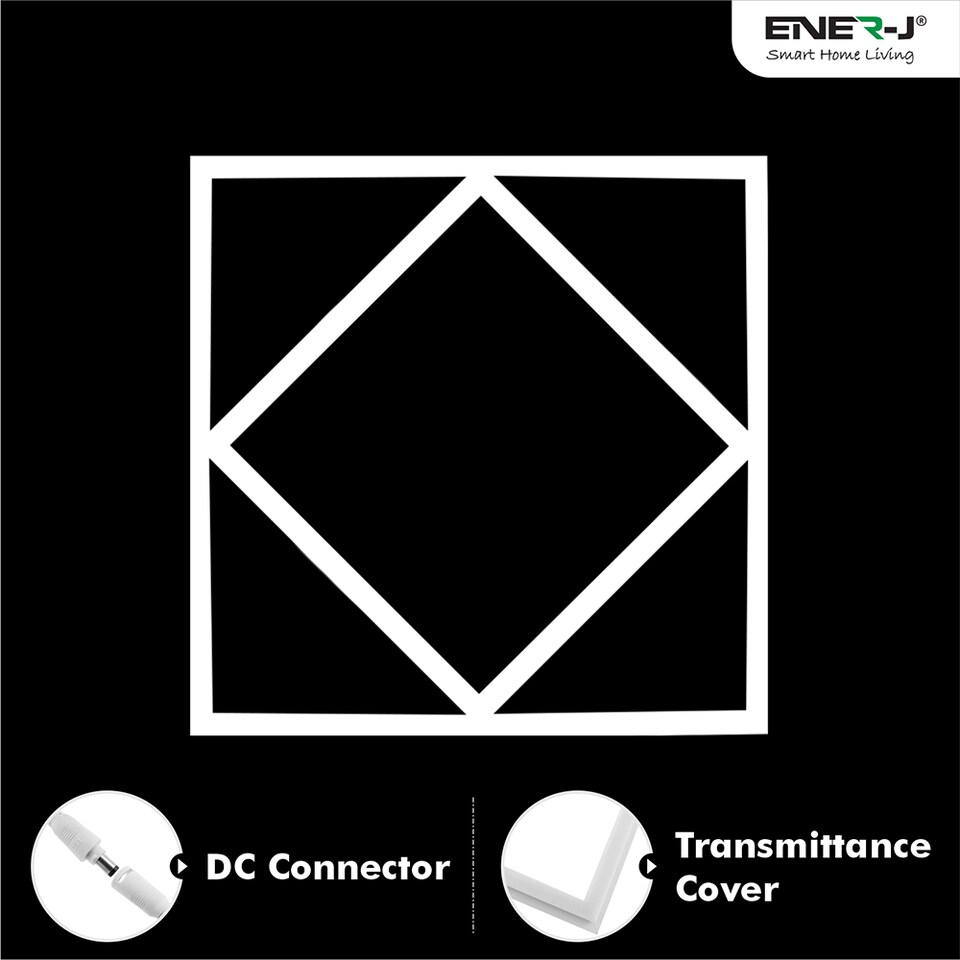 image 1 of Double Square borderline Panel Light, 595x595, 40W 4000 lm, White (6000K) light in outside and blue light in inside