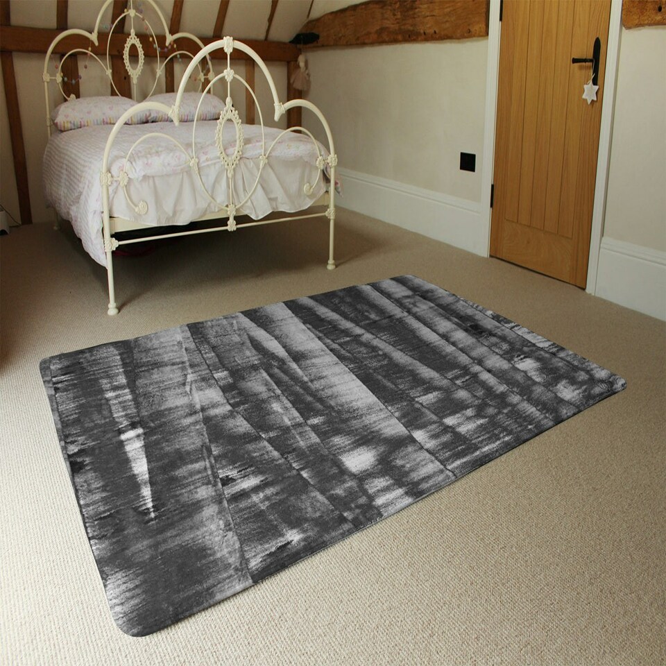 image 1 of Black and white bamboo (Rug) Grey | Small: 60x110cm