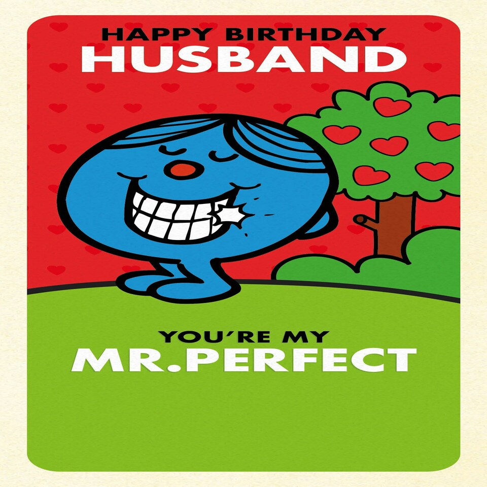 image 1 of Mr Men & Little Miss 'Mr Perfect' Husband Birthday Card