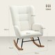 image 3 of HOMCOM Rocking Chair, Modern Armchair with Backrest for Bedroom, Light Pink Cream