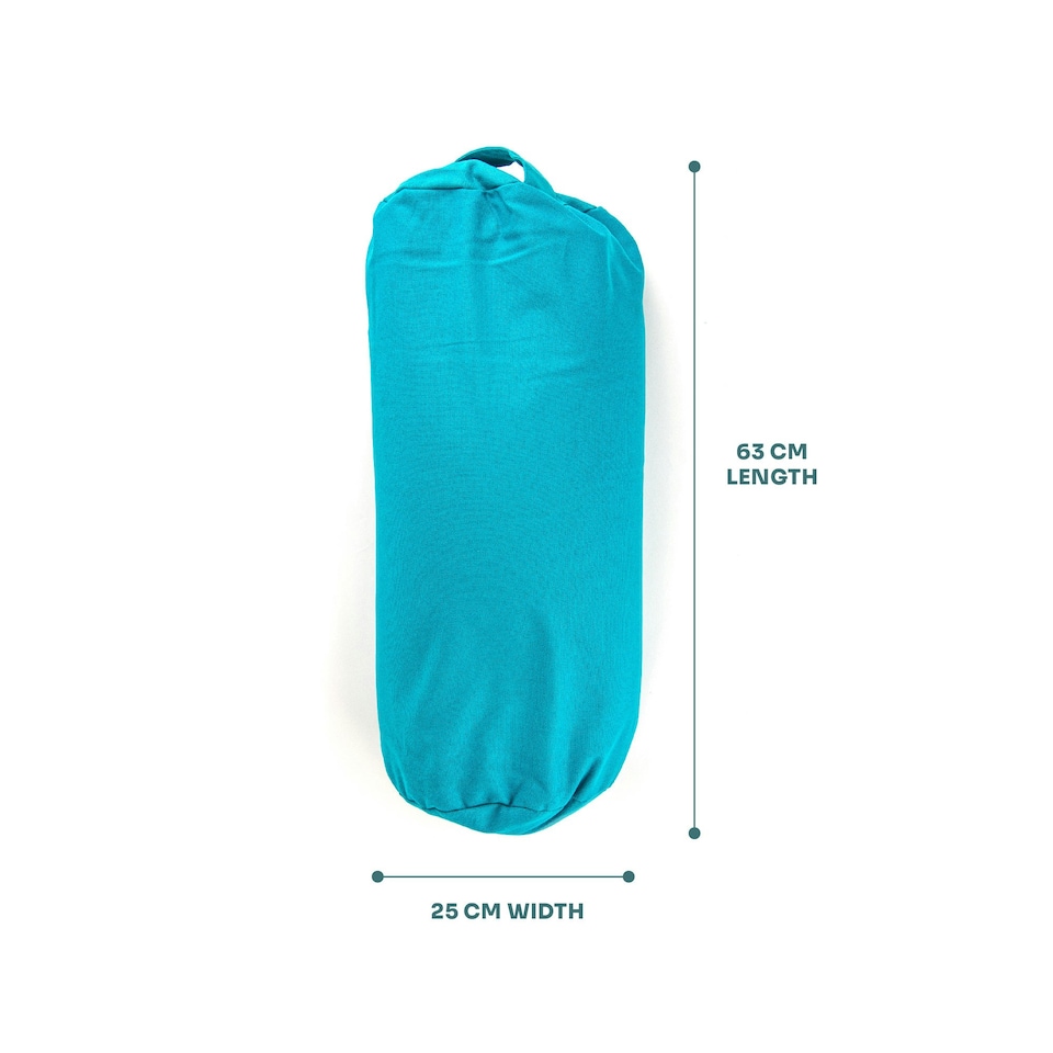 image 1 of Myga Turquoise Yoga Buckwheat Support Bolster Pillow