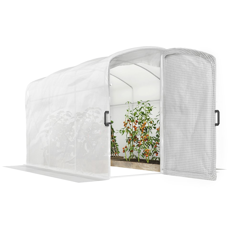 image 1 of Outsunny 3 x 2 x 2m Polytunnel Greenhouse with Door, Galvanised Steel Frame