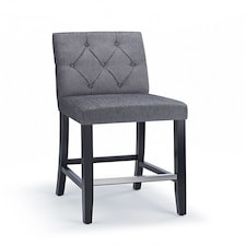 Rosco Black Wooden Bar Stool - Charcoal Grey