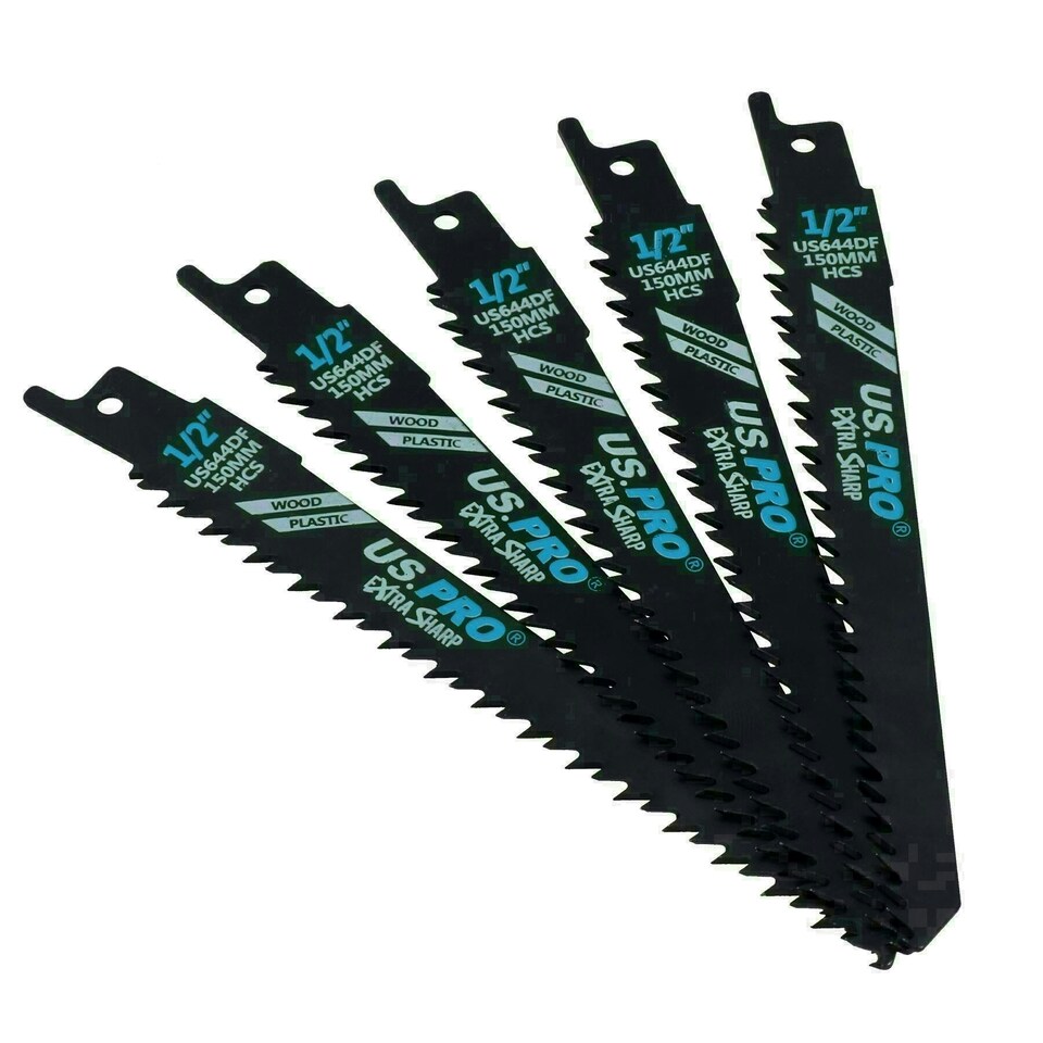image 1 of 150mm Reciprocating Saw Blade 5 TPI Cutting Wood Plastic Sharp Fast Cut 5pk