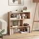 image 9 of COSTWAY 3-tier Bookshelf Concave Open Back Bookcase Brown