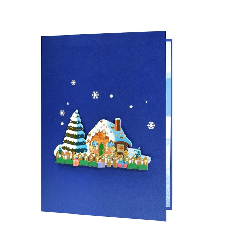 image 1 of Gingerbread Houses with Snowy Scene 3D Pop Up Christmas Card