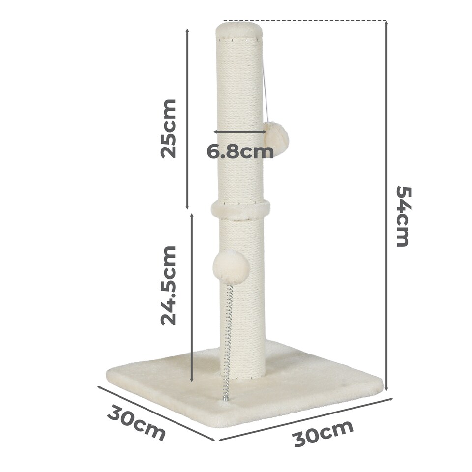 image 1 of Skylos 54cm Cat Scratching Post Natural Sisal Heavy Duty Scratcher Ball