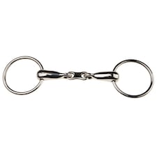 Korsteel Stainless Steel Hollow Mouth French Link Loose Ring Snaffle Bit | Silver | Silver | 5 inches | 1