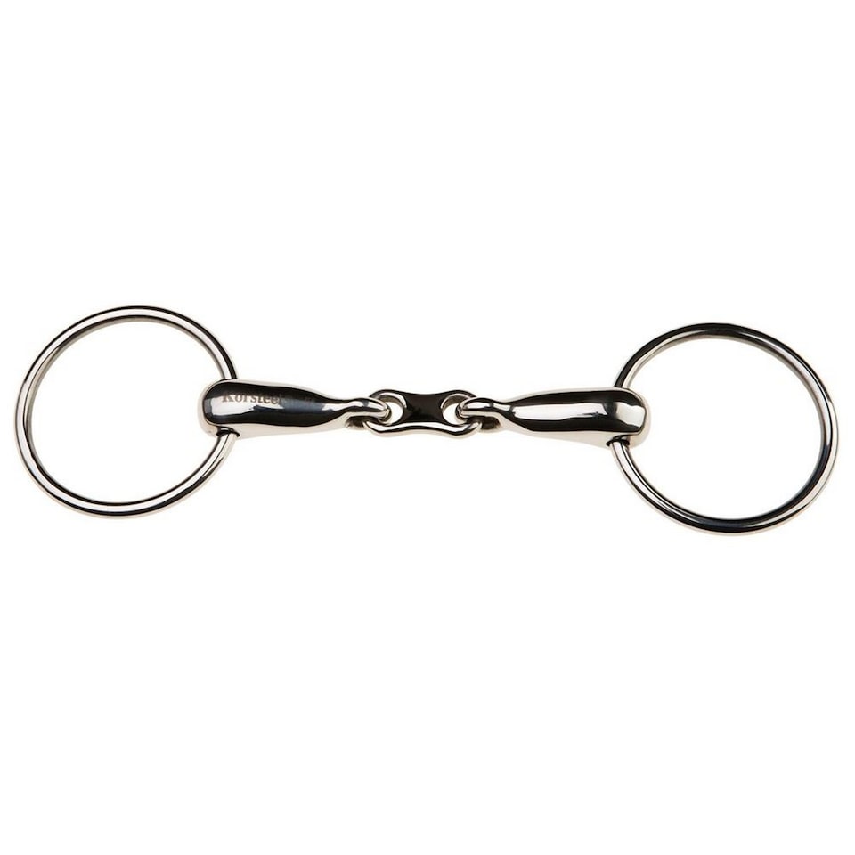 Korsteel Stainless Steel Hollow Mouth French Link Loose Ring Snaffle Bit | Silver | Silver | 5 inches | 1
