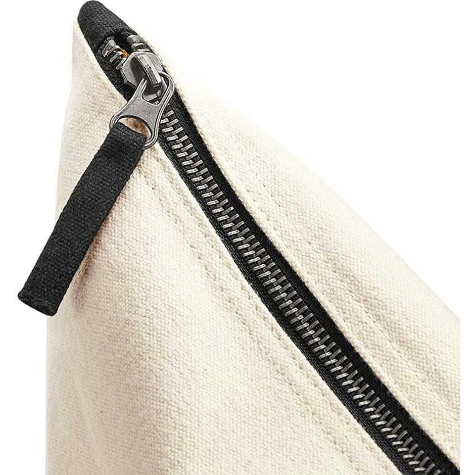 image 1 of Westford Mill Dipped Base Canvas Accessory Bag - Natural/Black - L | Cream
