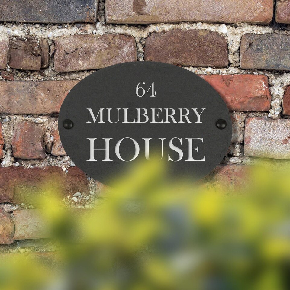 image 1 of Nicola Spring Oval Blank Slate House Sign - 20cm x 15cm