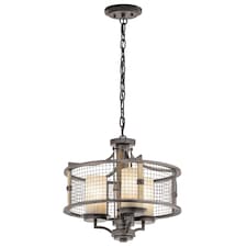 Ahrendale 3 Light Pendant Chandelier Light Mesh Iron, E27
