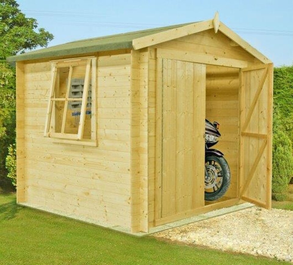 image 1 of Bradley Log Cabin Home Office Garden Room Approx 9 x 9 Feet | Brown