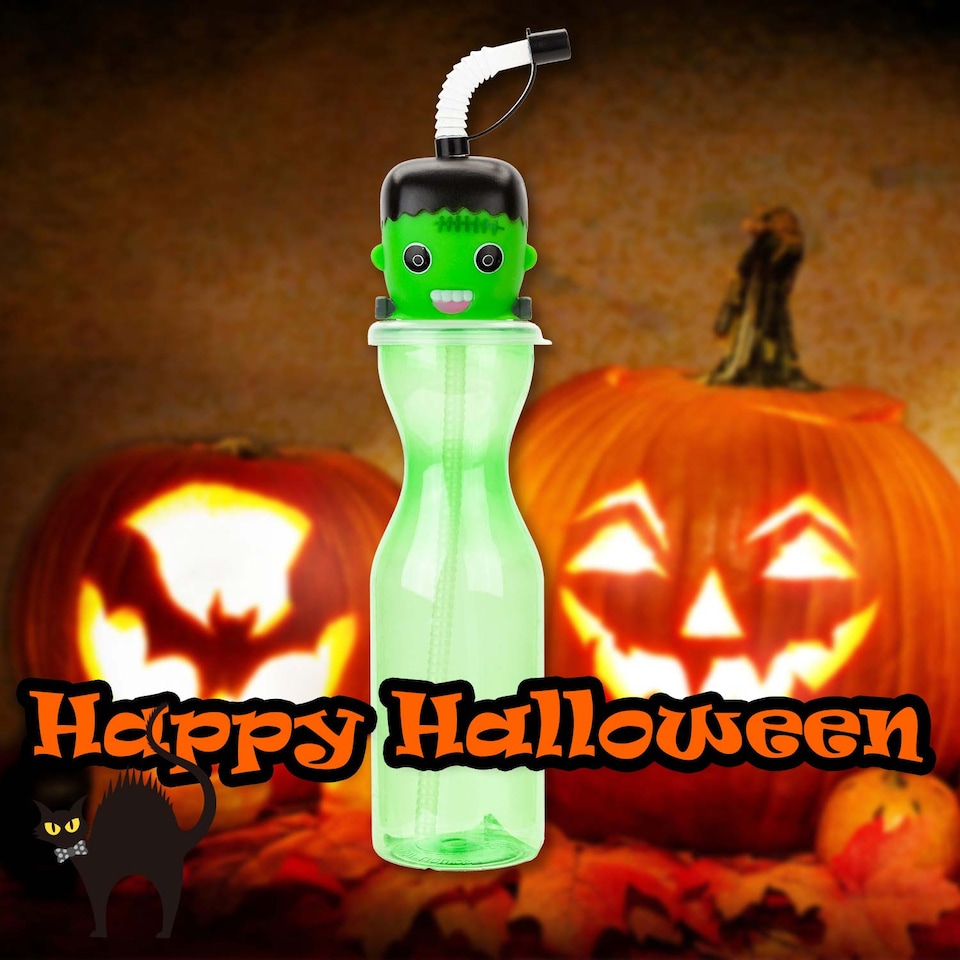 image 1 of vfm-estore Halloween Bottle 500ml - Frankenstein Party Drink Bottle
