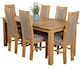 image 1 of Oslo 180 x 90 cm Large Oak Dining Table and 6 Stanford Chairs | Brown | Brown
