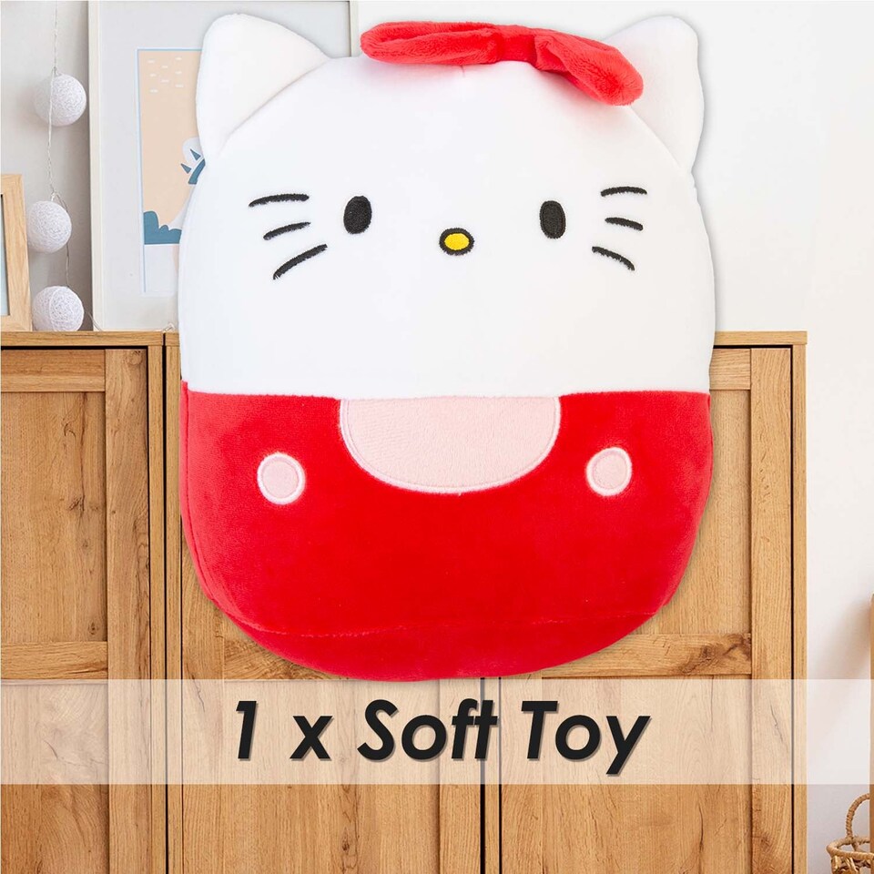 image 1 of PMS Hello Kitty Oval Cushion Plush Red and White Theme - 22cm x 16cm