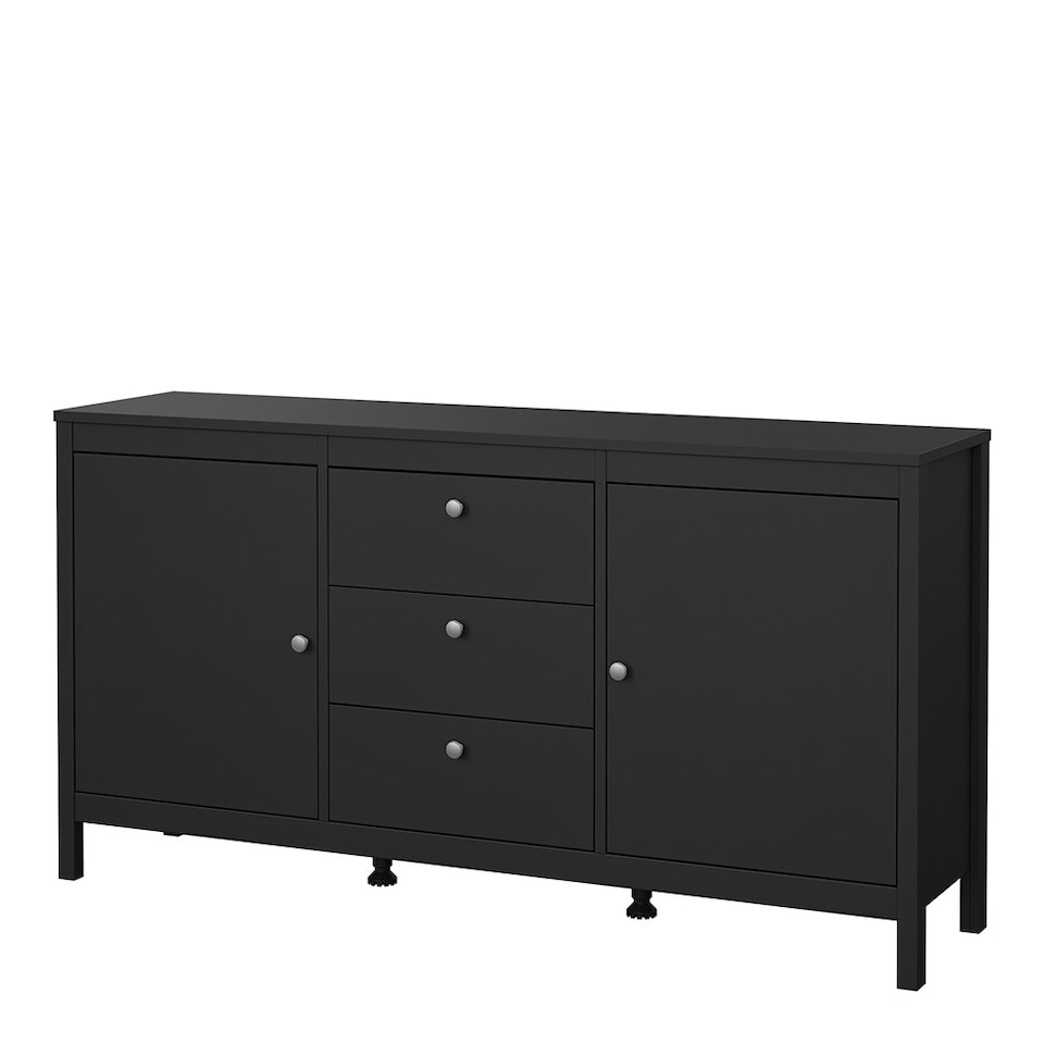 image 1 of Madrid Sideboard 2 Doors 3 Drawers in Matt Black