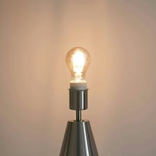 ValueLights Jax Silver Metal Touch Dimmer Table Lamp with Cream Boucle Shade