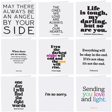 Quotable Sympathy Greetings Cards 9 Multipack Assorted