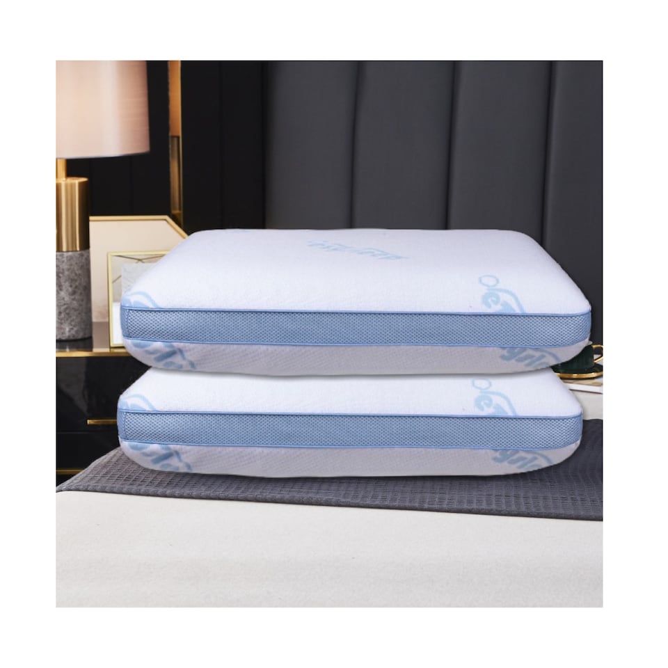 image 1 of Ezysleep Medium Support Air Flow Memory Foam Pillow Premium Supersoft and Thick | White