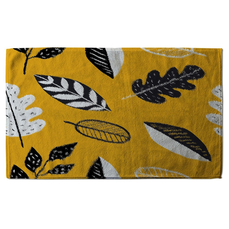 image 1 of doodle leaves (Bath Towel)