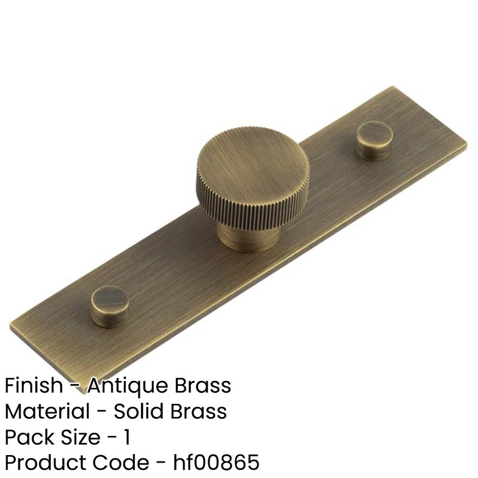 image 1 of Stylish 30mm Antique Brass Cupboard Knob with Backplate - Kitchen Cabinet Knob