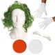 image 1 of Factory Worker Accessory Set - Wig, Face Paint, Gloves & Eyebrows Green | One Size