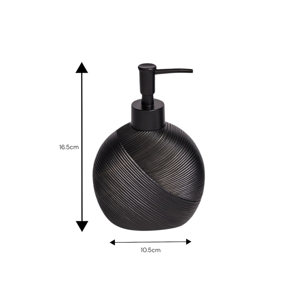 image 1 of Ripple Black Textured 4 Piece Bathroom Accessory Set | Black | Black | 1