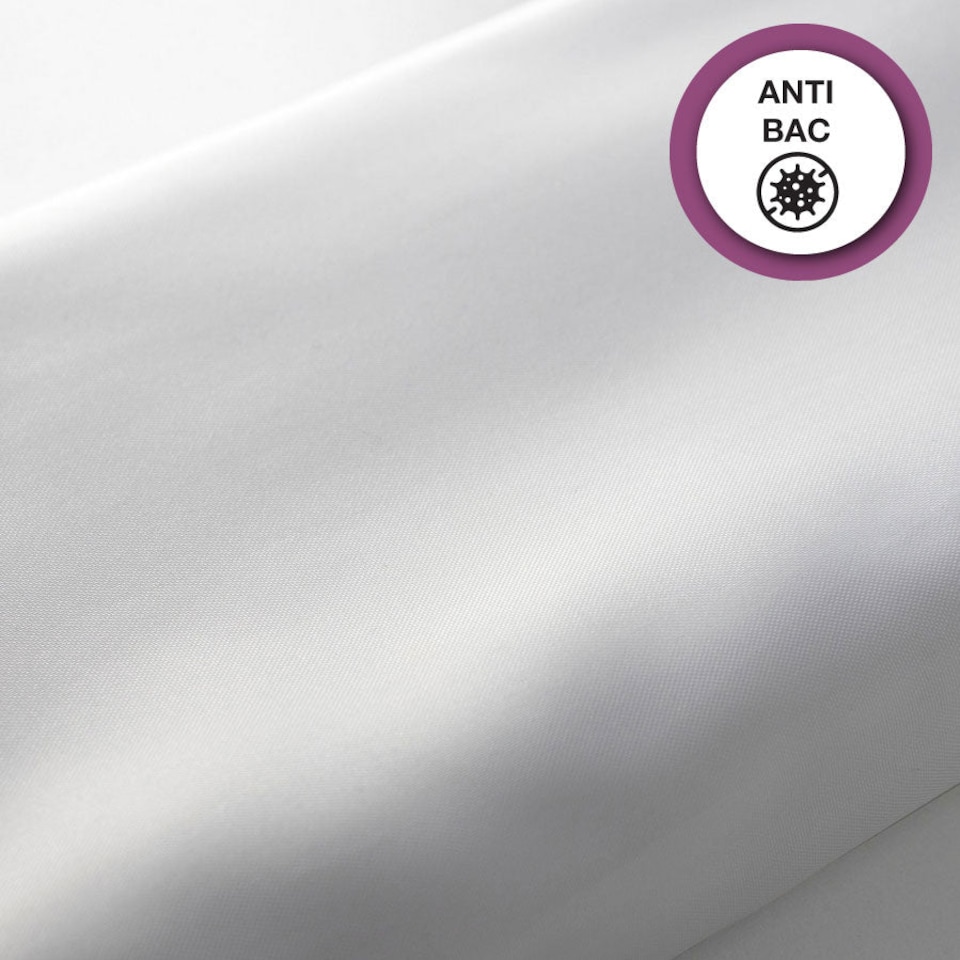 EuroShowers Anti Bacterial White Shower Curtains with Weighted Hem - 213x213cm