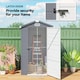 image 6 of Outsunny 4 x 3ft Garden Shed Storage w/ Foundation Kit, Vents, Grey | Grey