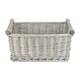 image 2 of Large Grey Wash Wooden Handled Storage Basket | Grey | Grey