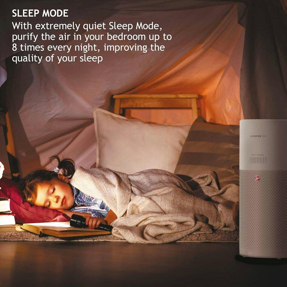 image 1 of Hoover 500 Air Purifier with Fast Acting H-TRIFILTER and Diffuser White