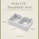 image 5 of Balterley Fireclay Double Bowl Butler Kitchen Sink - Full Weir with Mono Mixer Tap & Wastes, Ceramic Kitchen Sink & Tap | White | White