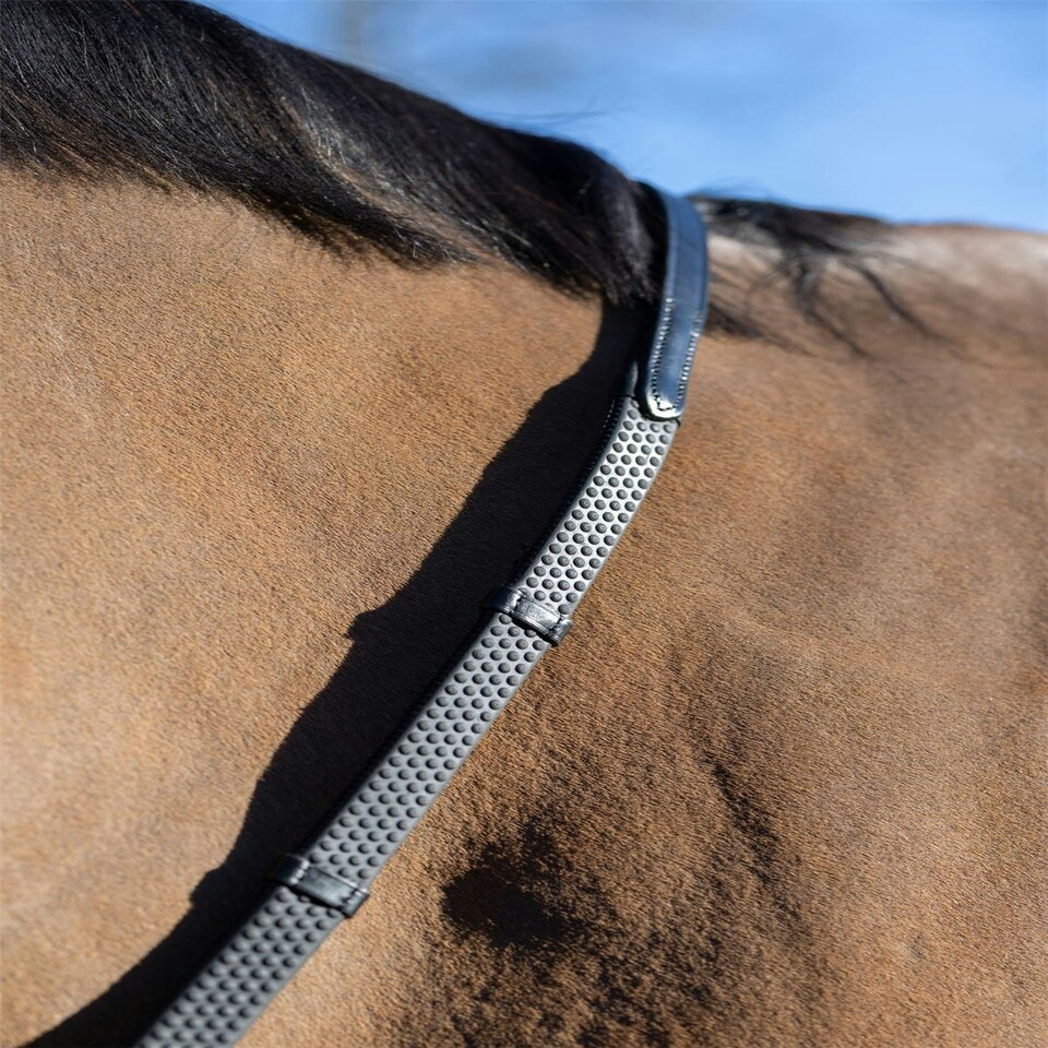 image 1 of LeMieux Soft Rubber Reins with Stoppers Black | Cob