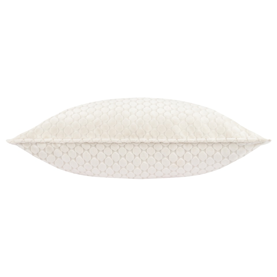image 1 of Paoletti Neptune Velvet Cushion | White | Ivory | 50 x 50cm | 1