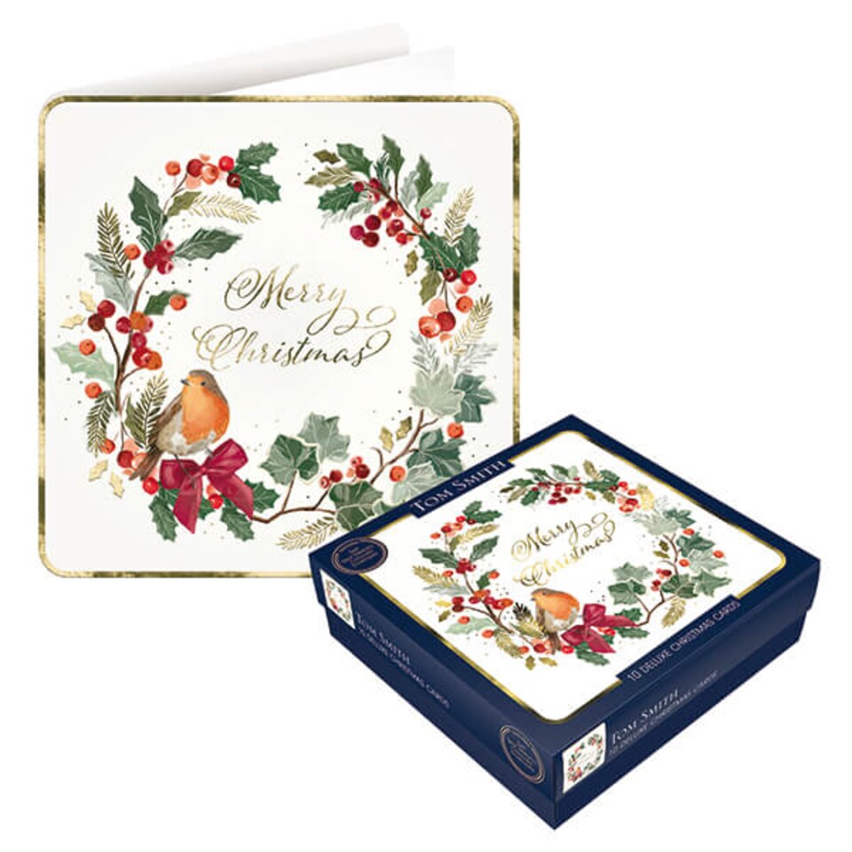 Tom Smith Pack of 10 Deluxe Christmas Nest Cards