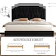 image 5 of Yaheetech 5ft King Upholstered Bed Frame with Button-Tufted Headboard Black