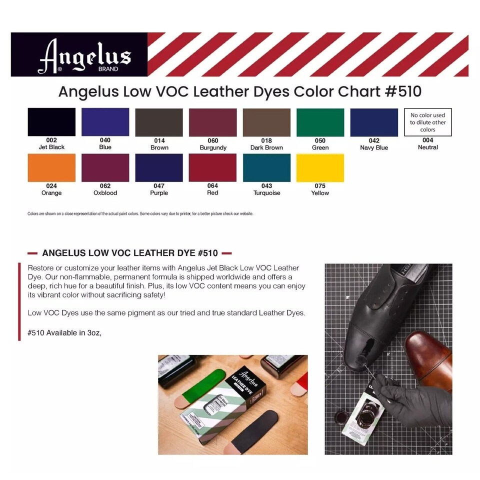 image 1 of Angelus Low VOC Leather Dye - Non-Flammable Formula 3oz