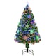 image 1 of HOMCOM 4FT Green Fiber Optic Full Lights Christmas Tree Multi LED Stars